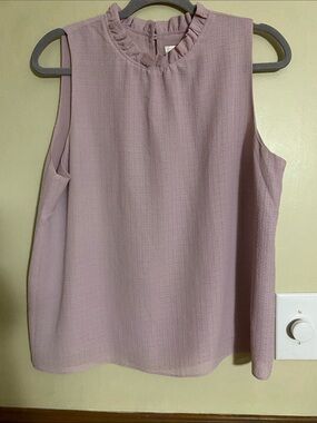 cooper & ella Ruffled Neck Sleeveless Camisole in Dusty Lavender